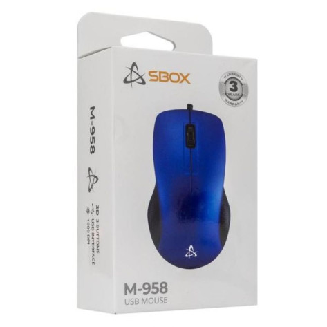 Мишка SBOX - M-958BL, оптична, синя