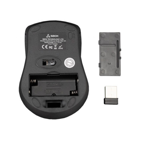 Мишка SBOX - WM-109, оптична, безжична, черна