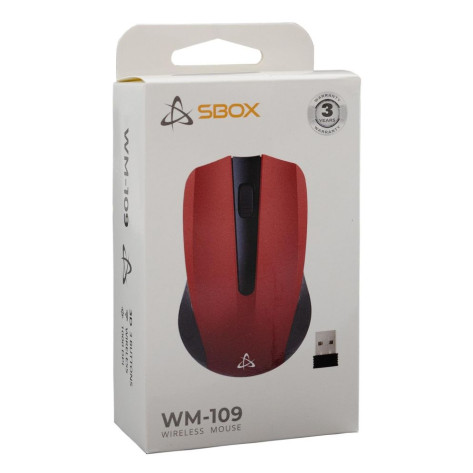 Мишка SBOX - WM-109, оптична, безжична, червена