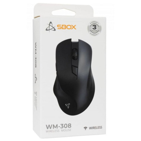 Мишка SBOX - WM-308, оптична, безжична, черна