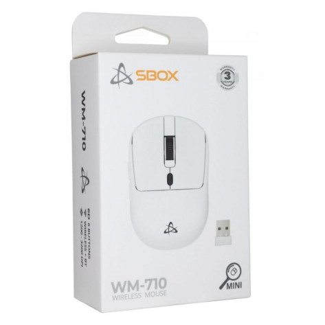 Мишка SBOX - WM-710P,  оптична, безжична, бяла