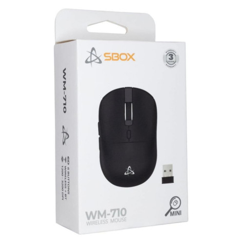 Мишка SBOX - WM-710P,  оптична, безжична, черна