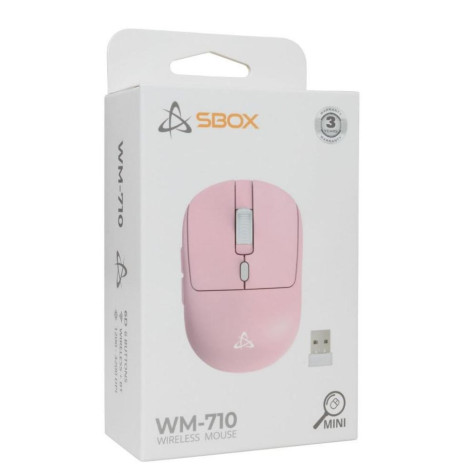Мишка SBOX - WM-710P,  оптична, безжична, розова