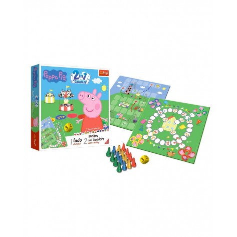 Настолна игра 2 в 1 Peppa Pig (Ludo/Snakes and Ladders) - детска
