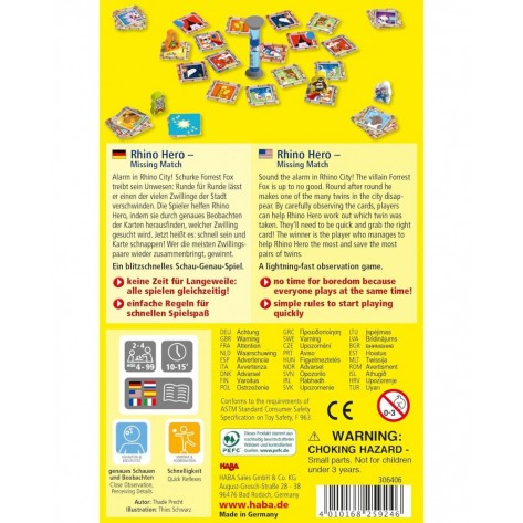 Настолна игра Рино Героят: открий близнака - Детска