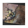 Подложка за игри с карти Ultra Pro - Frank Frazetta, Warrior with Ball and Chain Black Stitched Playmat