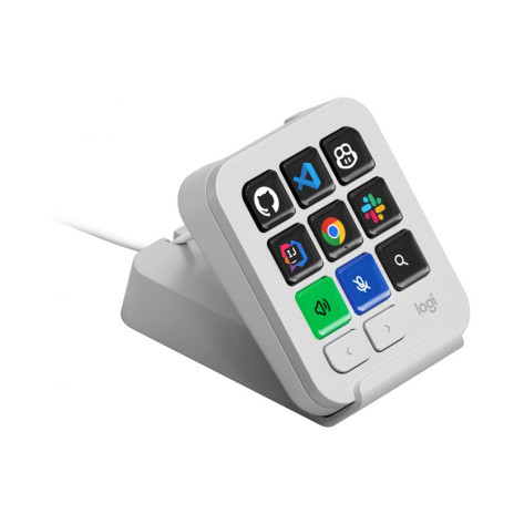 Програмируема клавиатура Logitech - MX Keypad, 9 LCD клавиша, USB-C, светлосива