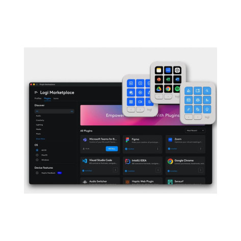 Програмируема клавиатура Logitech - MX Keypad, 9 LCD клавиша, USB-C, светлосива