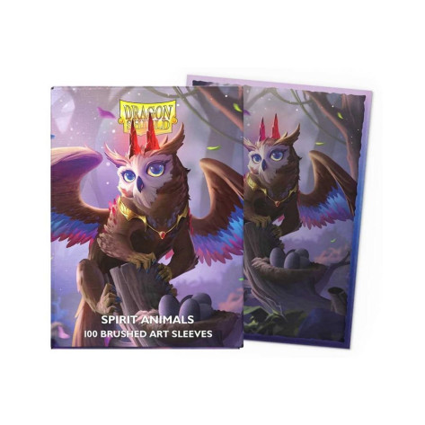Протектори за карти Dragon Shield - Brushed Art Sleeves Standard Size, Spirit Animals: The Dragowlis (100 бр.)