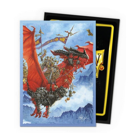 Протектори за карти Dragon Shield - Matte Dual Art Sleeves Standard Size, Signature Series: The Raid (100 бр.)