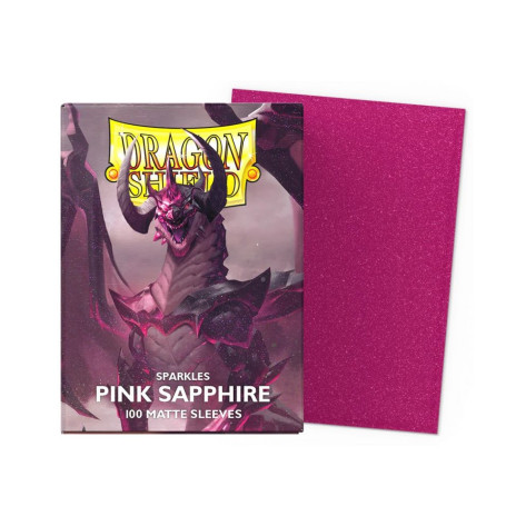 Протектори за карти Dragon Shield - Matte Sleeves Standard Size, Sparkles Pink Sapphire (100 бр.)