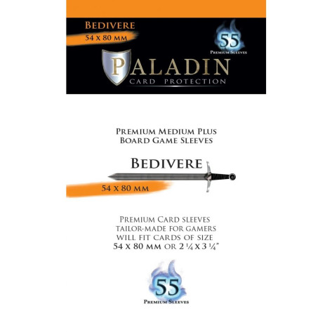 Протектори за карти Paladin Card Protection - Bedivere, Medium Plus, 54 x 80 mm (55 бр.)