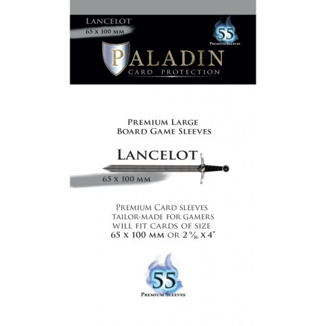 Протектори за карти Paladin Card Protection - Lancelot, Premium Large, 65 х 100 mm (55 бр.)