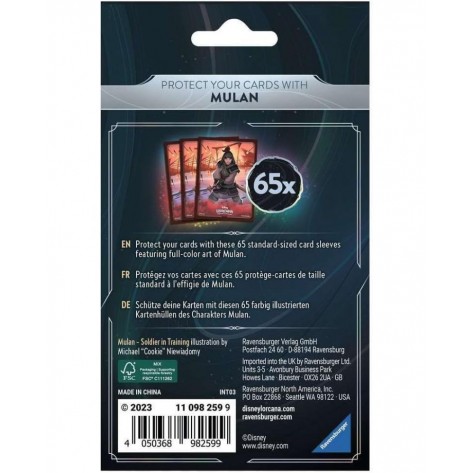 Протектори за карти Ravensburger - Disney Lorcana TCG: Rise of the Floodborn - Mulan (65 бр.)