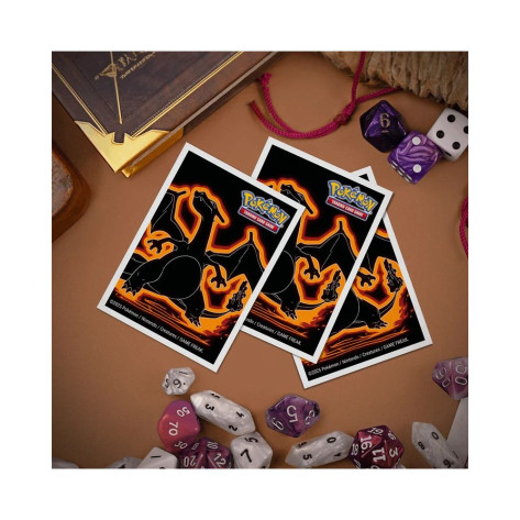Протектори за карти Ultra Pro - Pokemon TCG: Neon Kanto Charizard Apex Deck Protector Sleeves (105 бр.)