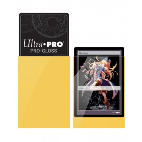  Протектори за карти Ultra Pro - PRO-Gloss Small Size, Yellow (60 бр.)