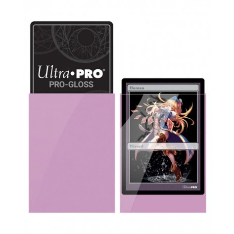  Протектори за карти Ultra Pro - PRO-Gloss Small Size, Pink (60 бр.)