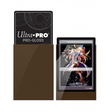  Протектори за карти Ultra Pro - PRO-Gloss Small Size, Brown (60 бр.)
