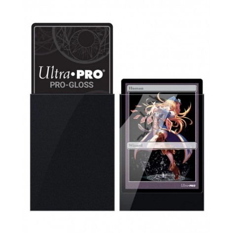  Протектори за карти Ultra Pro - PRO-Gloss Small Size, Black (60 бр.)