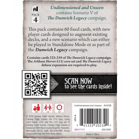 Разширение за настолна игра Arkham Horror: The Card Game - Undimensioned and Unseen: Mythos Pack