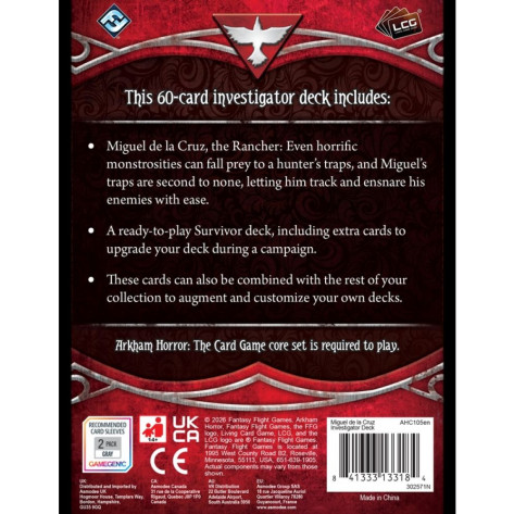 Разширение за настолна игра Arkham Horror: The Card Game - Miguel de la Cruz Investigator Deck