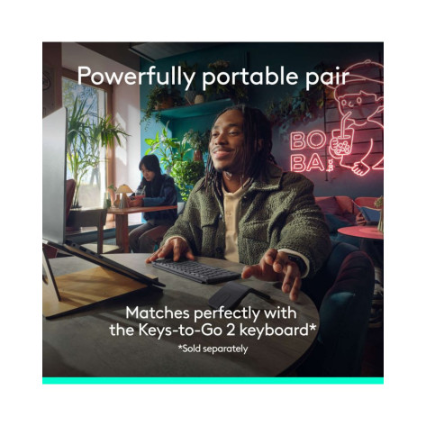 Сгъваема мишка Logitech - Mobi Fold, оптична, безжична, графит