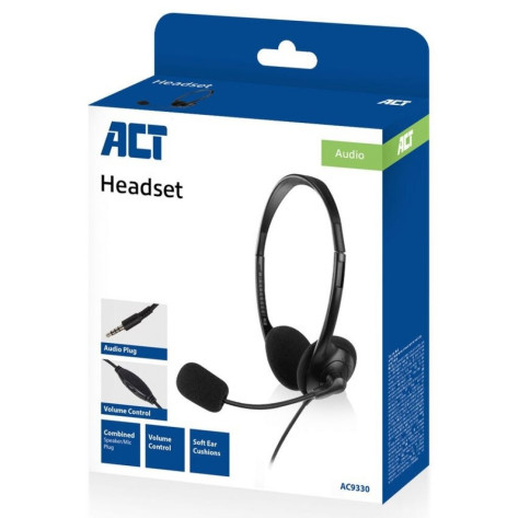 Слушалки с микрофон ACT – AC9330, черни