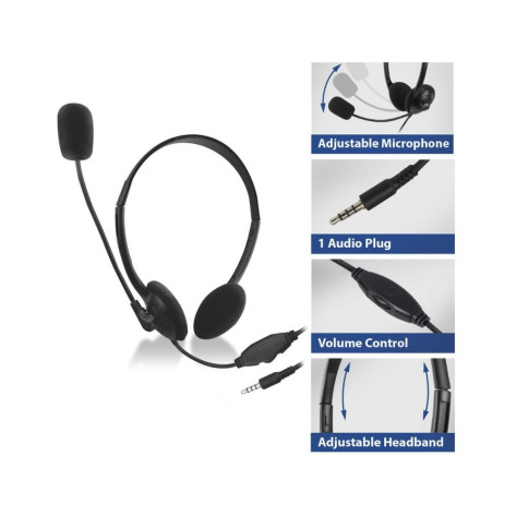 Слушалки с микрофон ACT – AC9330, черни