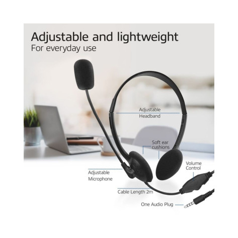 Слушалки с микрофон ACT – AC9330, черни