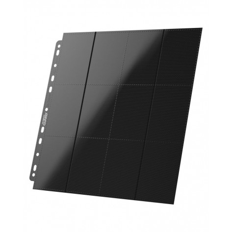Страници за съхранение на карти Ultimate Guard - 24-Pocket QuadRow Pages Side-Loading, Black (10 бр.)