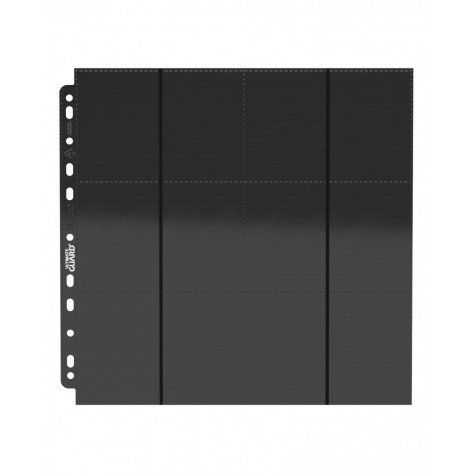 Страници за съхранение на карти Ultimate Guard - 24-Pocket QuadRow Pages Side-Loading, Black (10 бр.)