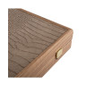 Табла за игра Manopoulos - Premium Handcrafted Leatherette Crocodile Tote, Grey Beige, Ivory & Sand, 48 х 30 cm