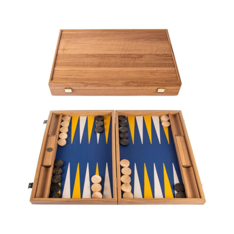 Табла за игра Manopoulos - Premium Handcrafted Leatherette, Royal Blue, 48 x 30 cm