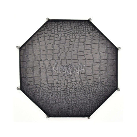 Табла за зарове GlassStaff - XL Octagonal Foldable Dice Tray, Dragon Skin Edition, черна