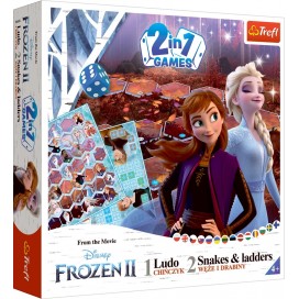 Настолна игра 2 в 1 Frozen II (Ludo/Snakes and Ladders) - детска