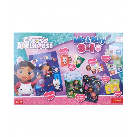 Настолна игра Mix & Play 8 in 1: Gabby's Dollhouse - Детска