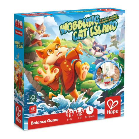 Настолна игра Wobbling Cat Island 3 in 1 - Детска