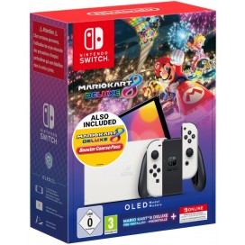 Конзола Nintendo Switch OLED - White + Mario Kart 8 Deluxe + Booster Course Pass + 12 месеца NSO