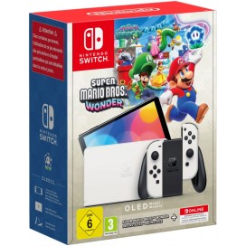 Конзола Nintendo Switch OLED - White + Super Mario Bros. Wonder + 12 месеца NSO