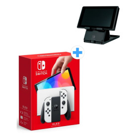 Nintendo Switch OLED - White + Hori Playstand