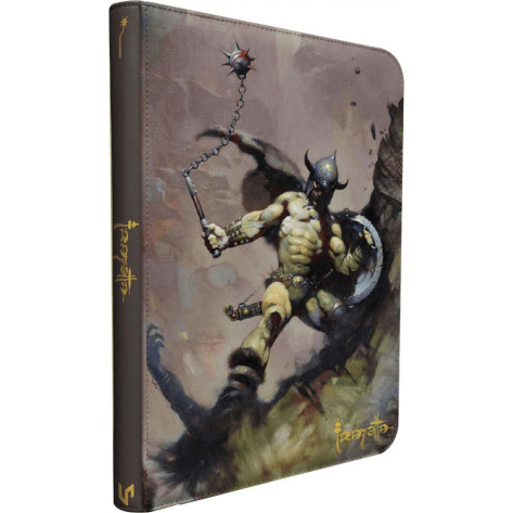 Папка за съхранение на карти Ultra Pro - Frank Frazetta: Warrior with Ball and Chain, 9-Pocket Zippered Premium Pro-Binder (360 бр.)