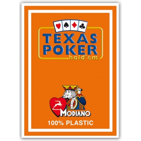 Пластични покер карти Texas Poker - оранжев гръб