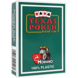  Пластични покер карти Texas Poker - тъмно зелен гръб