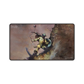 Подложка за игри с карти Ultra Pro - Frank Frazetta, Warrior with Ball and Chain Black Stitched Playmat
