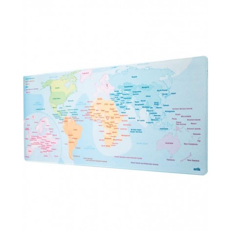 Подложка за мишка Erik - World Map, XL, мека, многоцветна