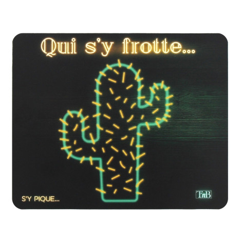 Подложка за мишка TnB - Cactus, S, твърда, черна