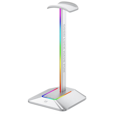 Поставка за слушалки FragON – Watchtower 2U RGB, бял, USB