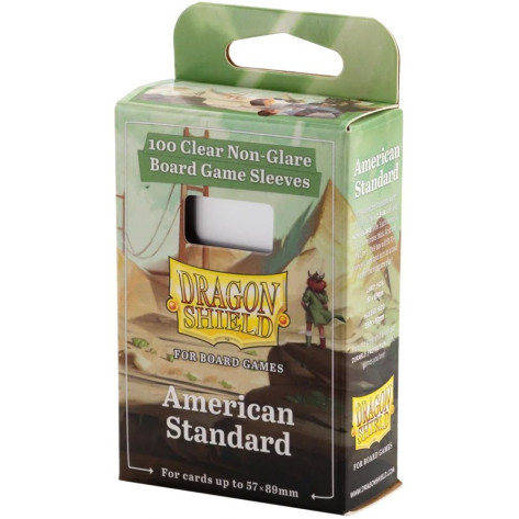 Протектори за карти Dragon Shield - American Standard, Clear/Non-Glare, 57 x 89 mm (100 бр.)