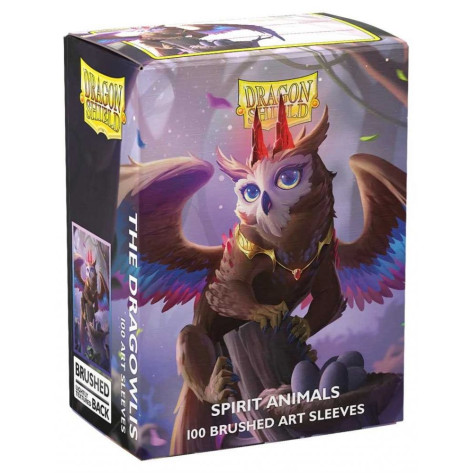 Протектори за карти Dragon Shield - Brushed Art Sleeves Standard Size, Spirit Animals: The Dragowlis (100 бр.)