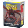 Протектори за карти Dragon Shield - Matte Dual Art Sleeves Standard Size, Crimson & Silver (100 бр.)